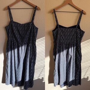 Tommy Hilfiger Navy and White Patterned Midi Dress-size 16-NWT